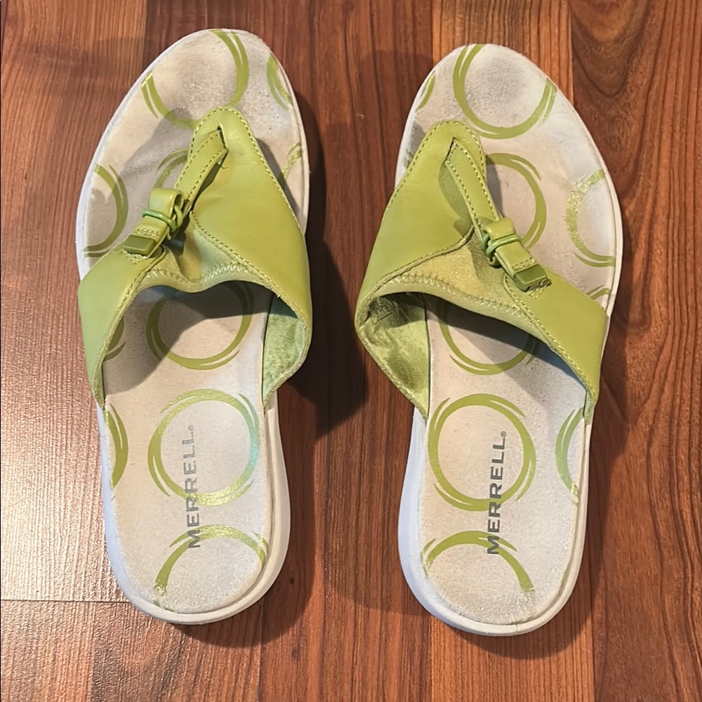 Merrell Womens Gardena Leather Flip Flop Thong Slip On Comfort Sandal - Size 8